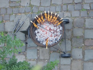 Satays on the grill
